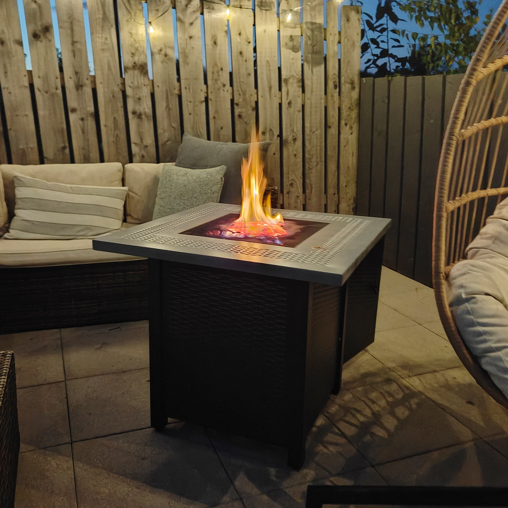 71 x 71 x 62 cm Gas Fire Pit Table, 40000 BTU, Black - Image 11
