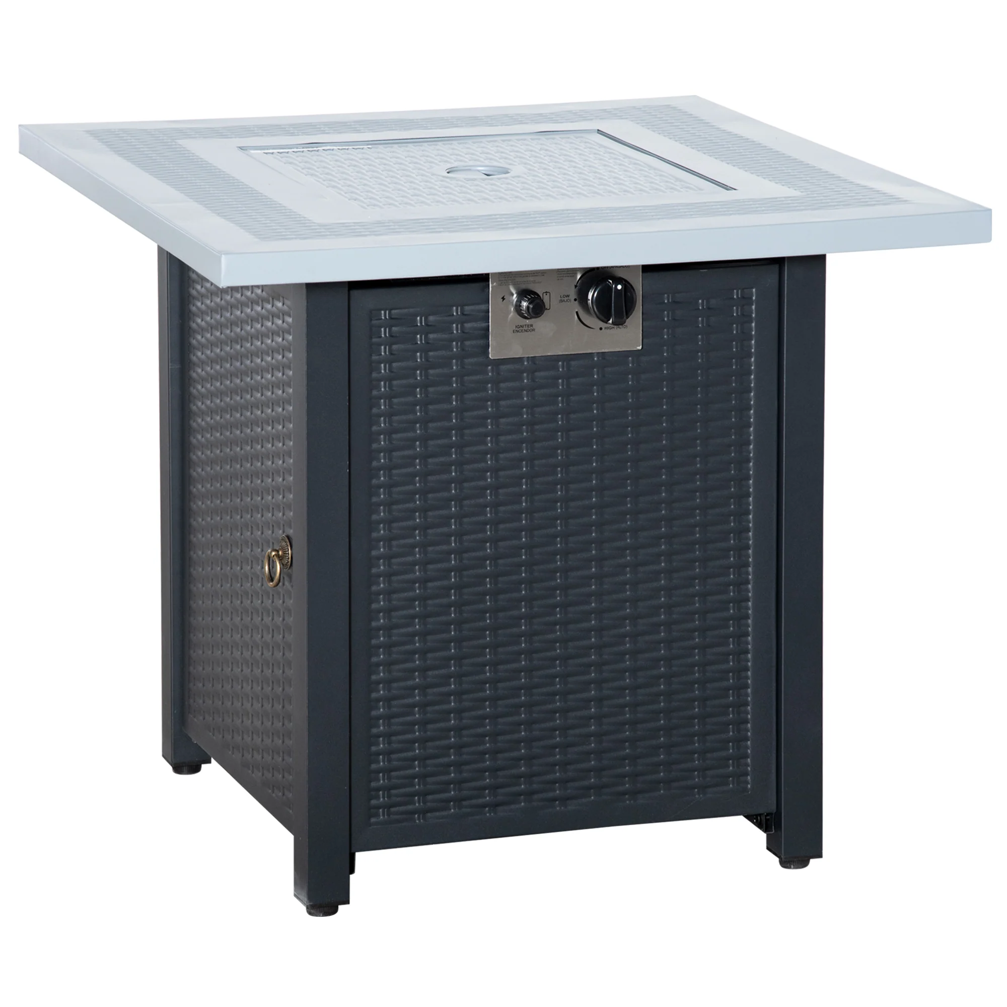 71 x 71 x 62 cm Gas Fire Pit Table, 40000 BTU, Black - Image 2