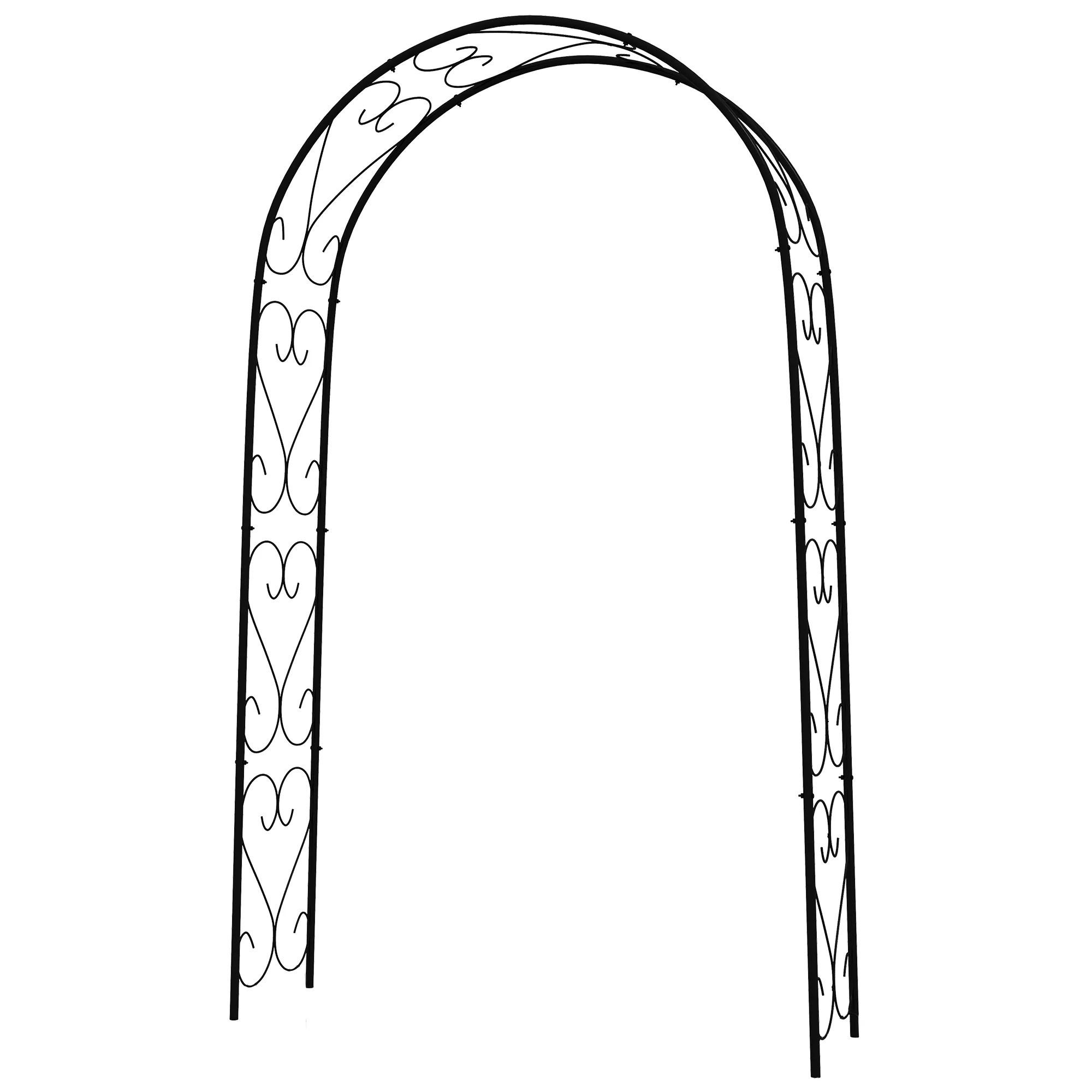 7.5' x 4' Steel Garden Arch Trellis for Climbing Plants, Black - Image 2