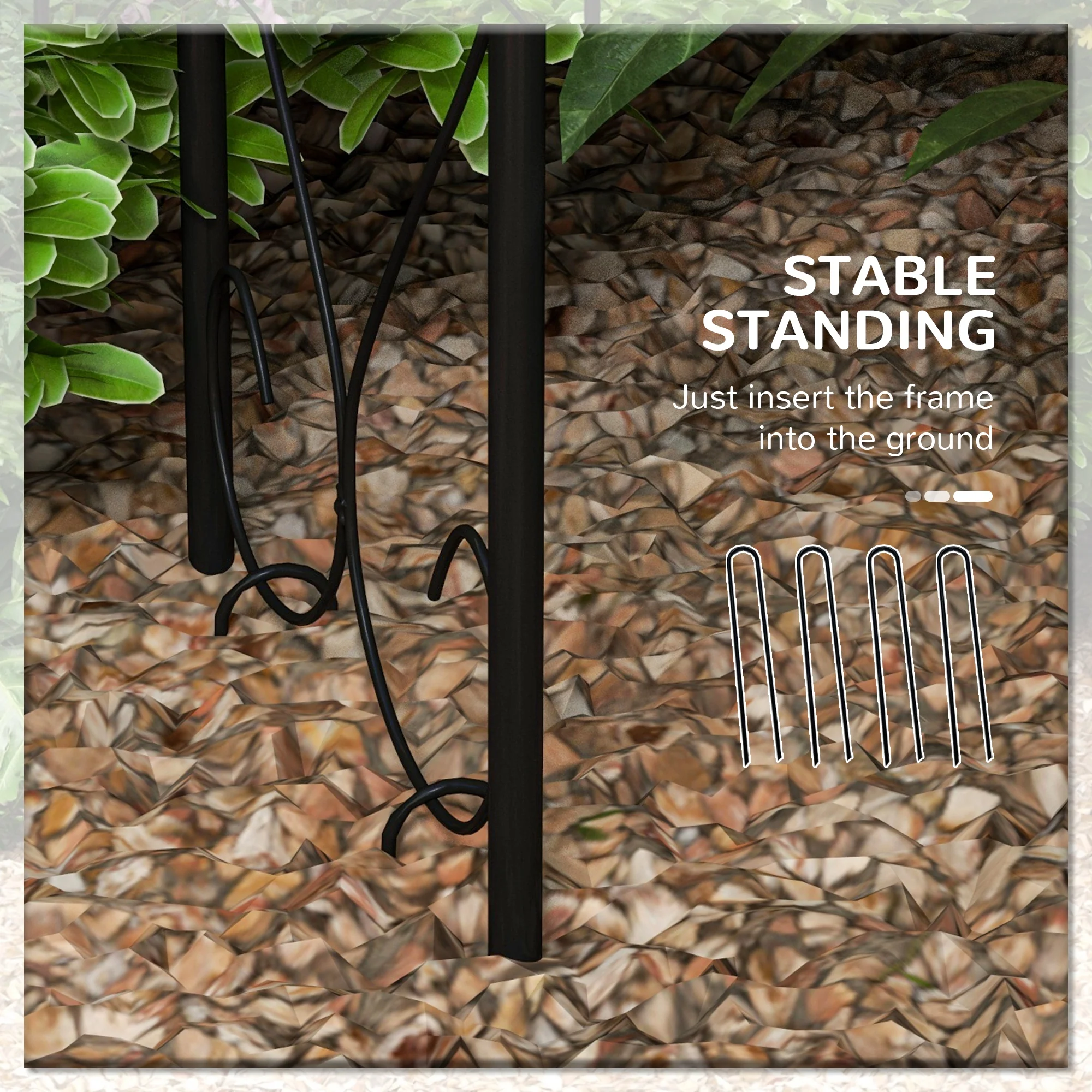 7.5' x 4' Steel Garden Arch Trellis for Climbing Plants, Black - Image 7