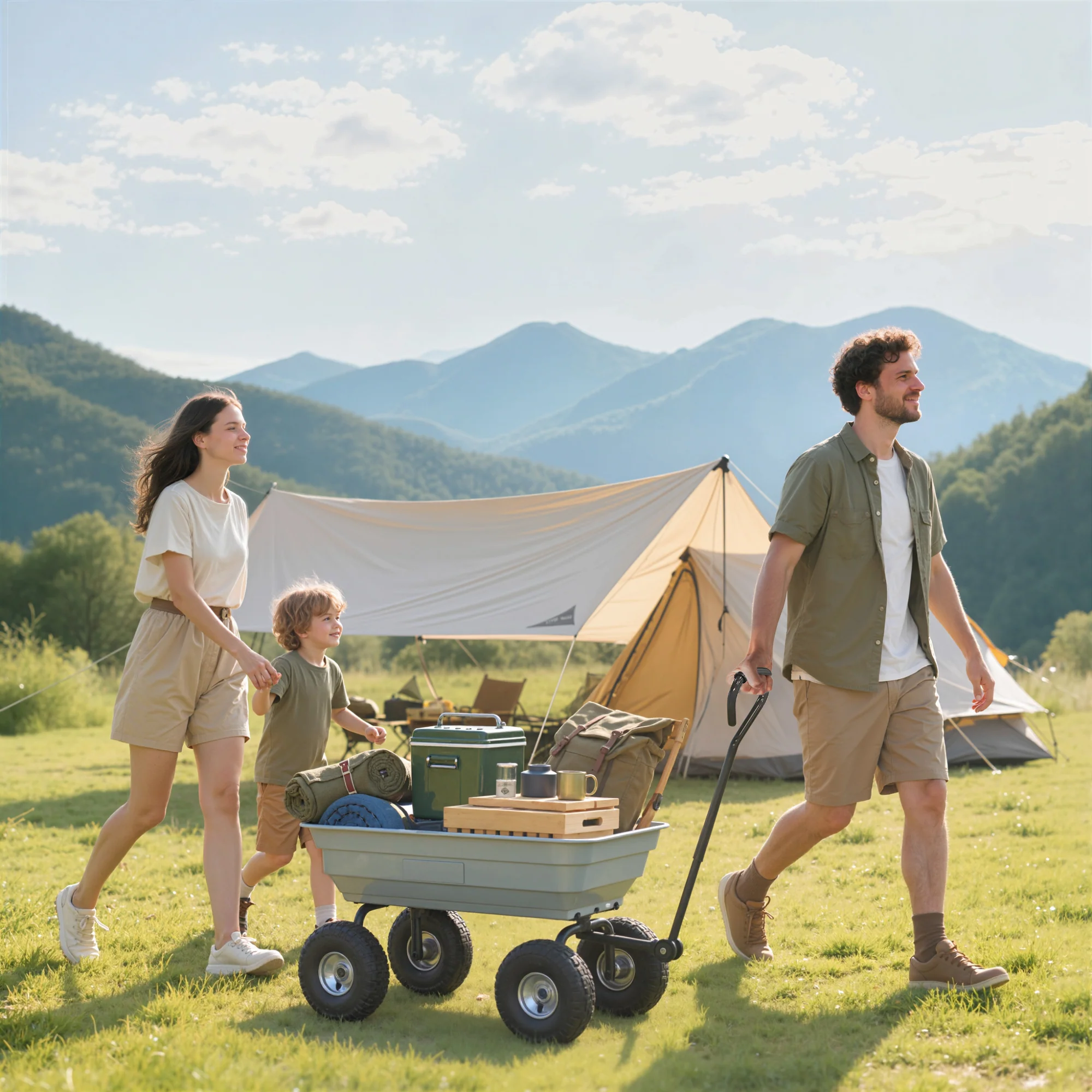 Steel Garden Cart with 10" Pneumatic Tires, 551 lbs Capacity, Grey - Image 9