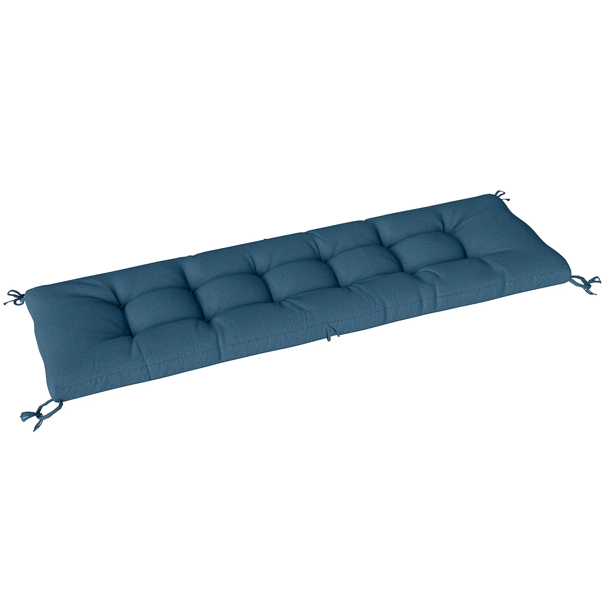 Memory Foam Sun Lounger Cushion with Ties, 190 x 60 cm, Blue - Image 12