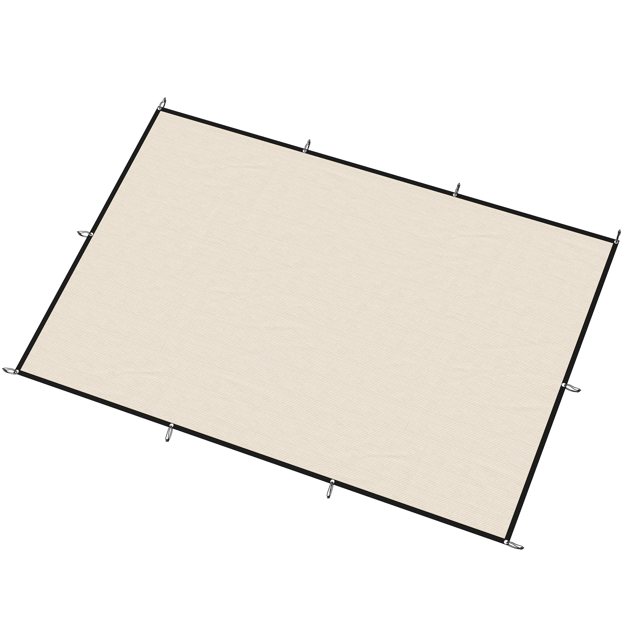 2 x 3 m Sun Shade Sail in Beige with Steel Eyelets & Bungee Cords, UV Protection - Image 2