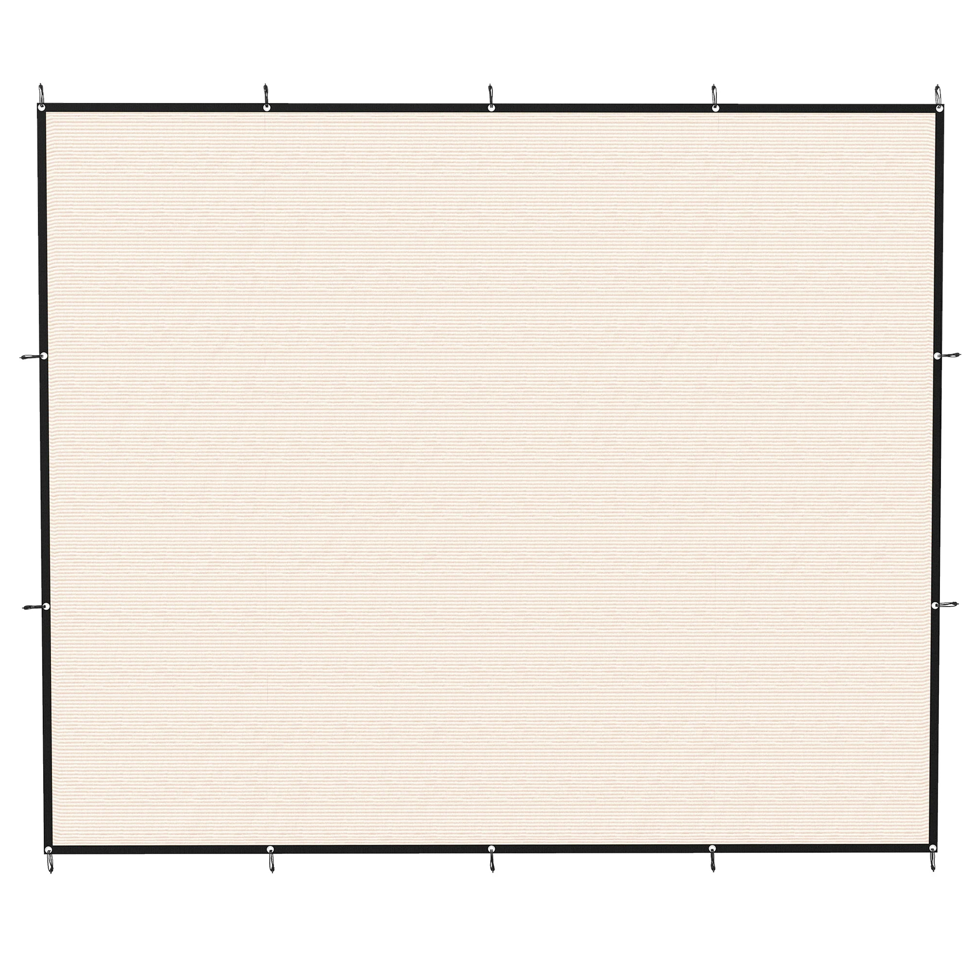 Rectangle Shade Sail 3 x 3.6 m Beige with SS Eyelets & Bungee Cords, UV-blocking