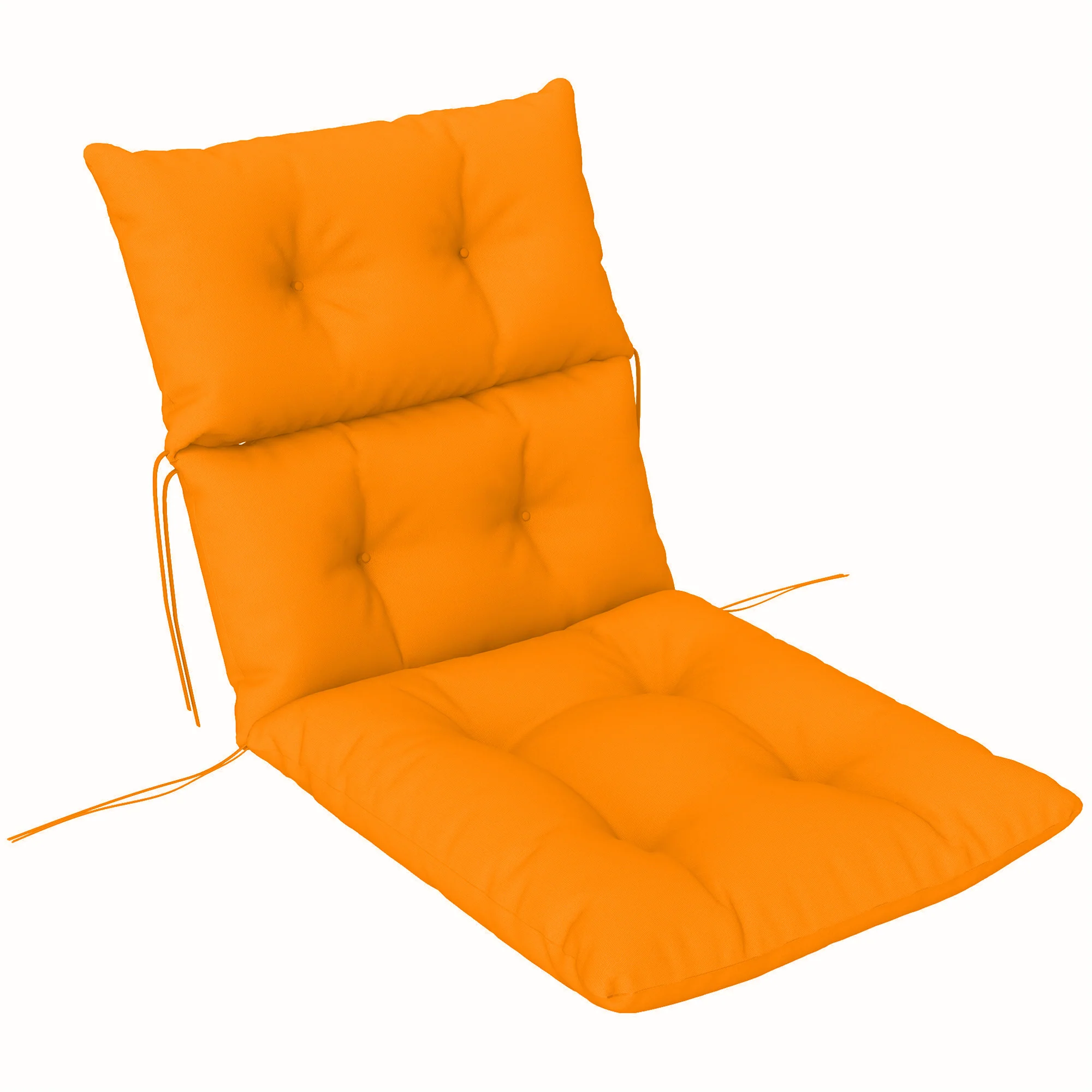 Tufted Adirondack Chair Cushion, Rocking Chair Cushion Pad with Backrest & Ties, Orange - Image 12