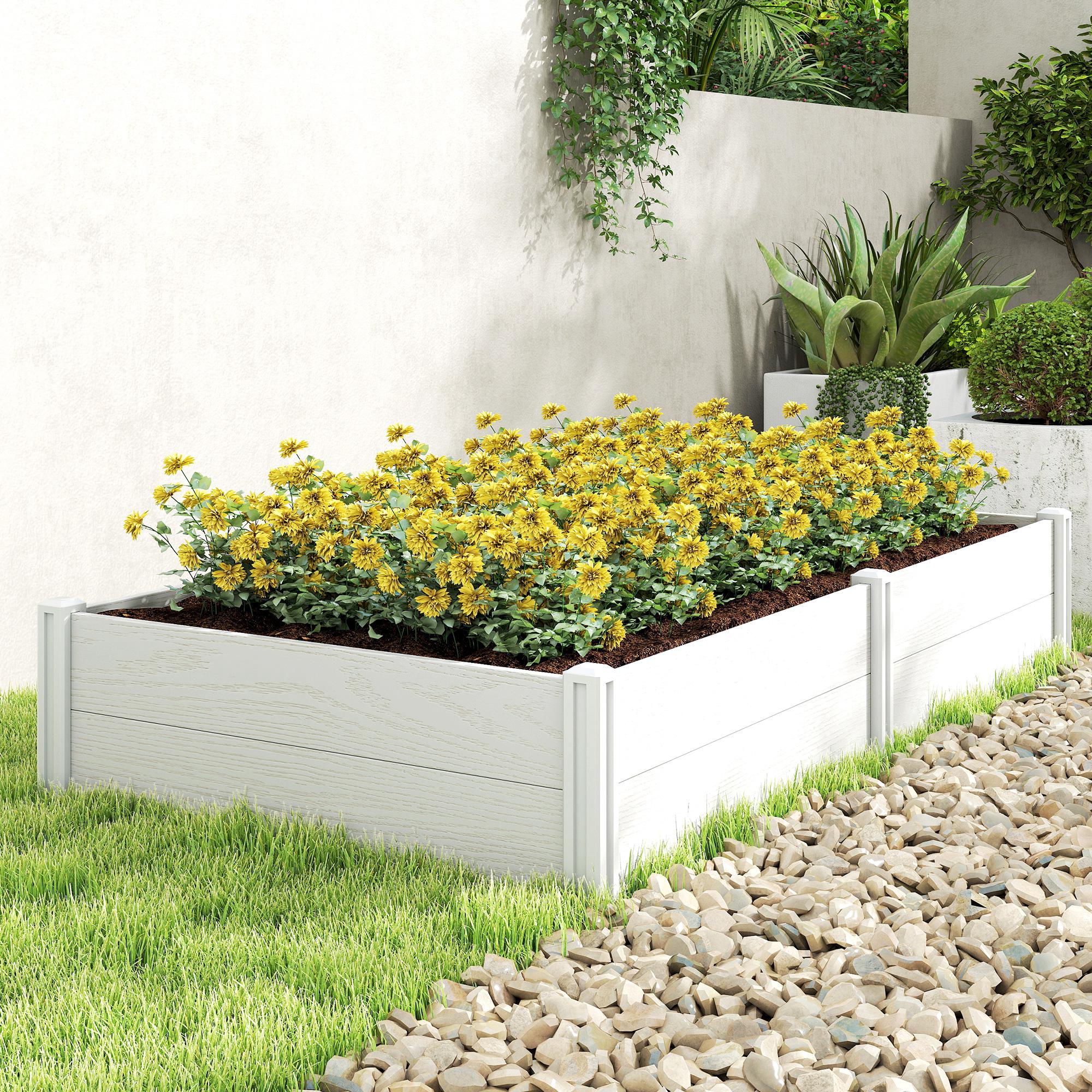 6.5 x 3 x 1ft Vinyl Raised Garden Bed with Divider, White - Image 11