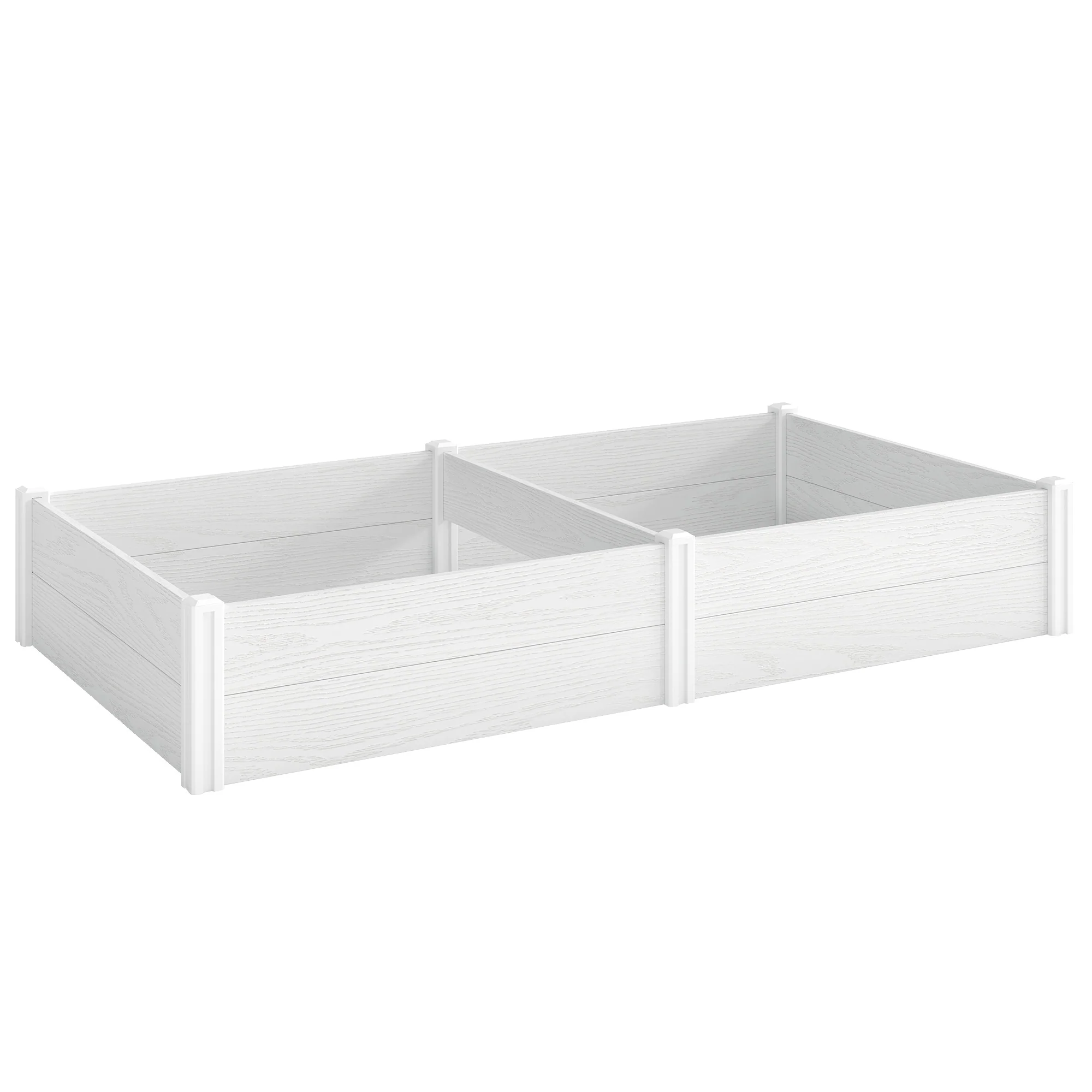 6.5 x 3 x 1ft Vinyl Raised Garden Bed with Divider, White - Image 12
