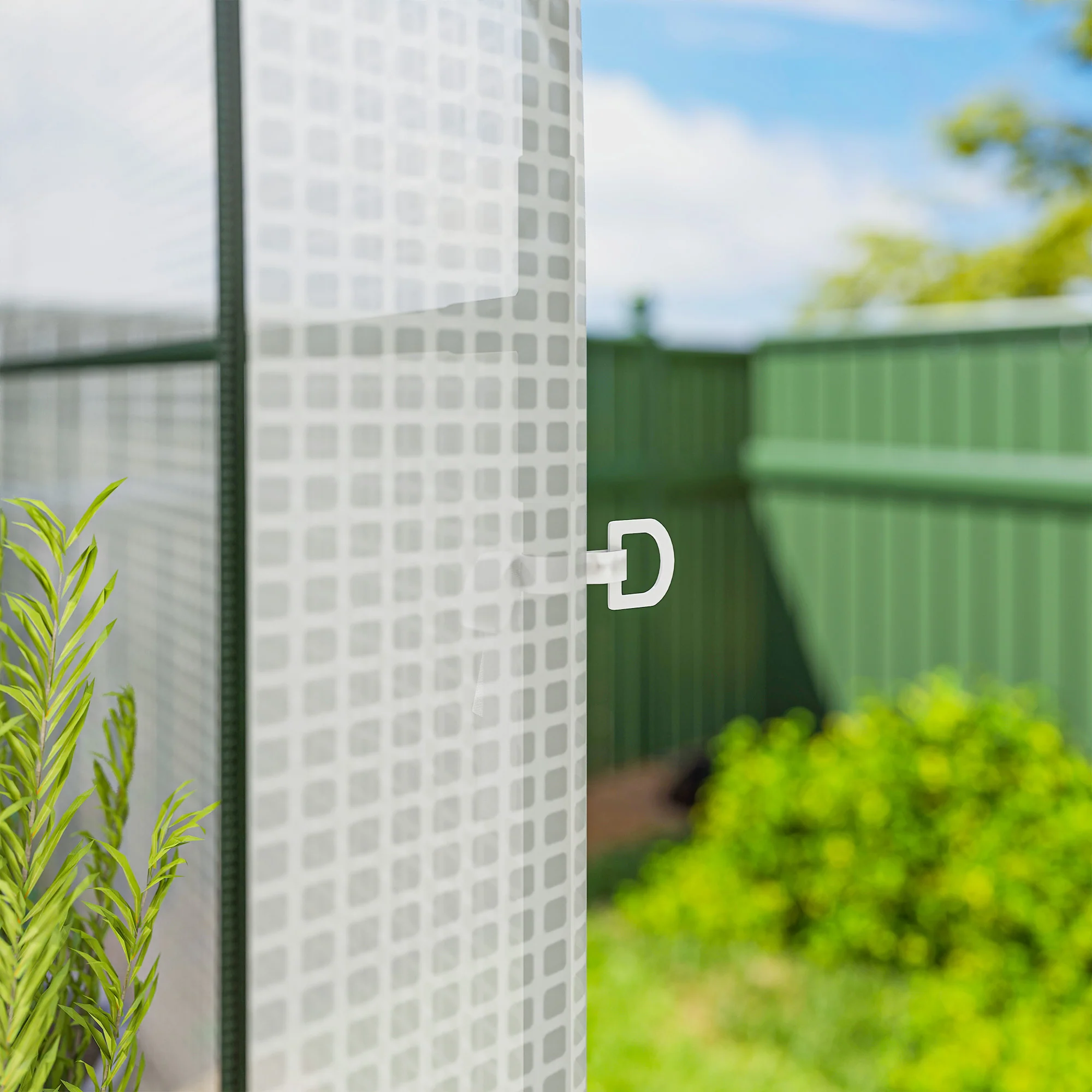 Walk-in Greenhouse with Shelves with PE Cover, 123 x 187 x 189 cm, White - Image 11