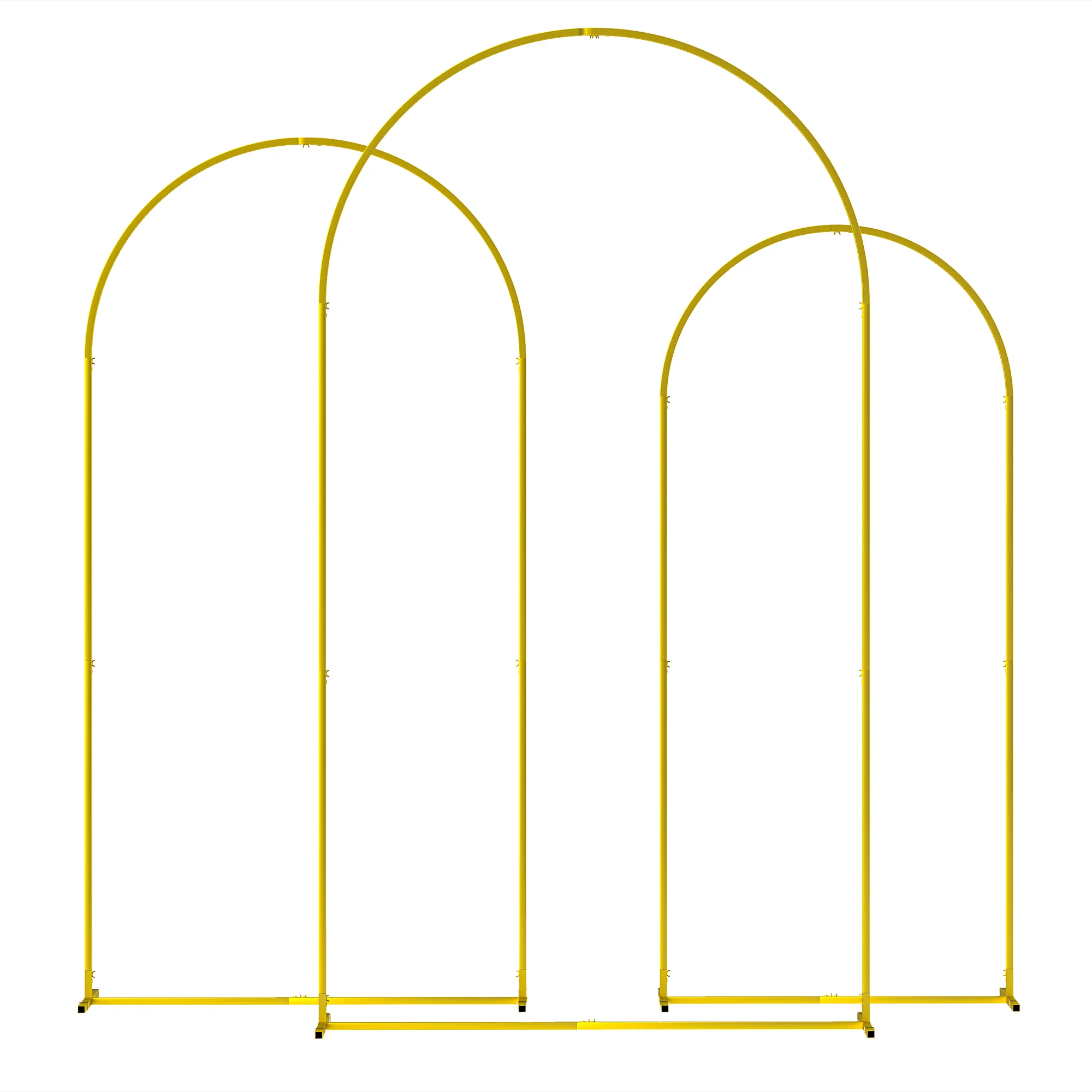 7/6.5/6 ft Metal Balloon Arch Backdrop Stand  for Birthday Party, Ceremony, Set of 3, Gold - Image 12