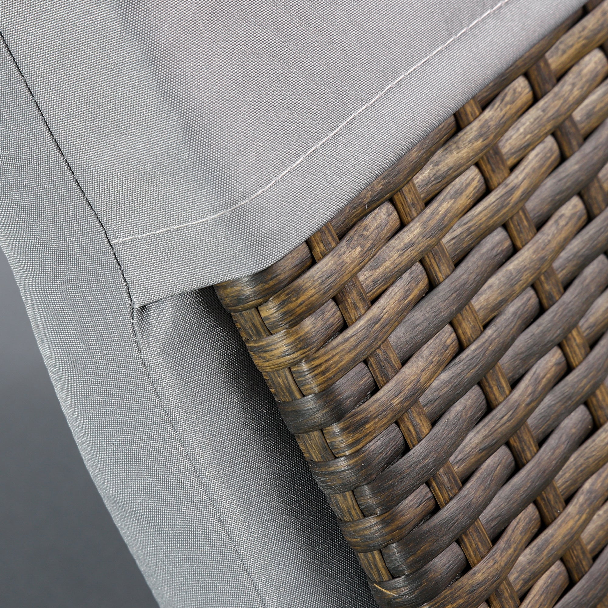 Outdoor Wicker Recliners Lounge Chair w/ 5-Level Adjustable Backrest, Cushion, Grey - Image 10