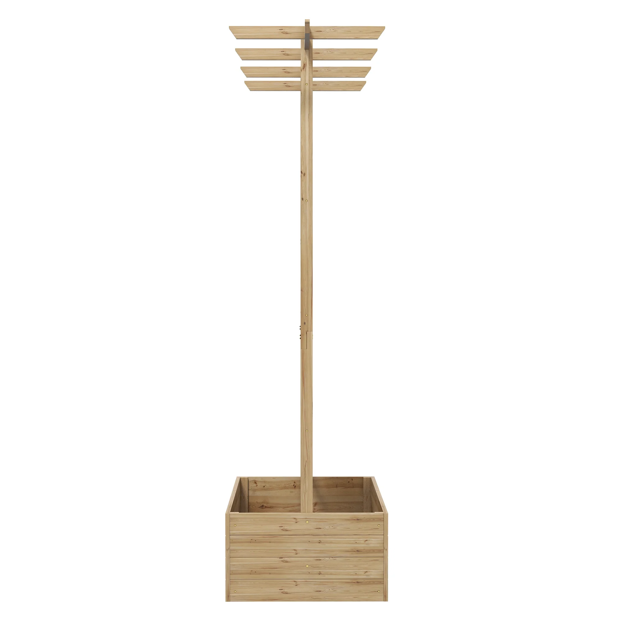 Wood Planter with Trellis, Privacy Screen Planter Box to Grow Vegetables, Herbs and Flowers, Natural - Image 9