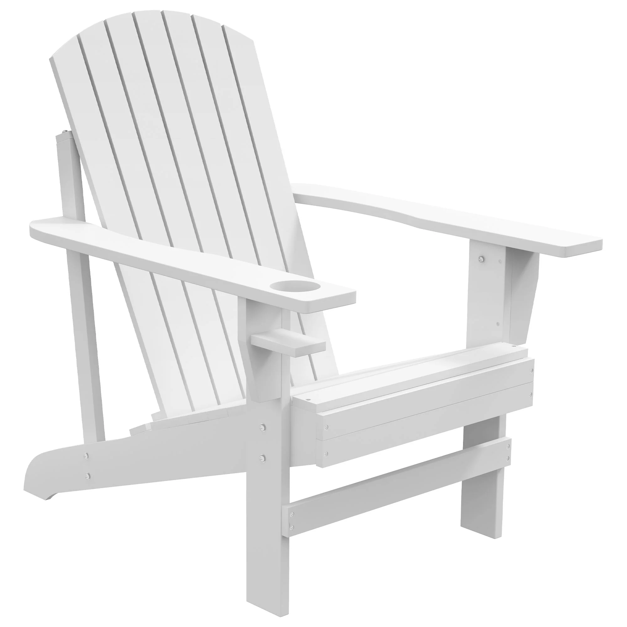 Wooden Adirondack Chair with Cup Holder, White - Image 12