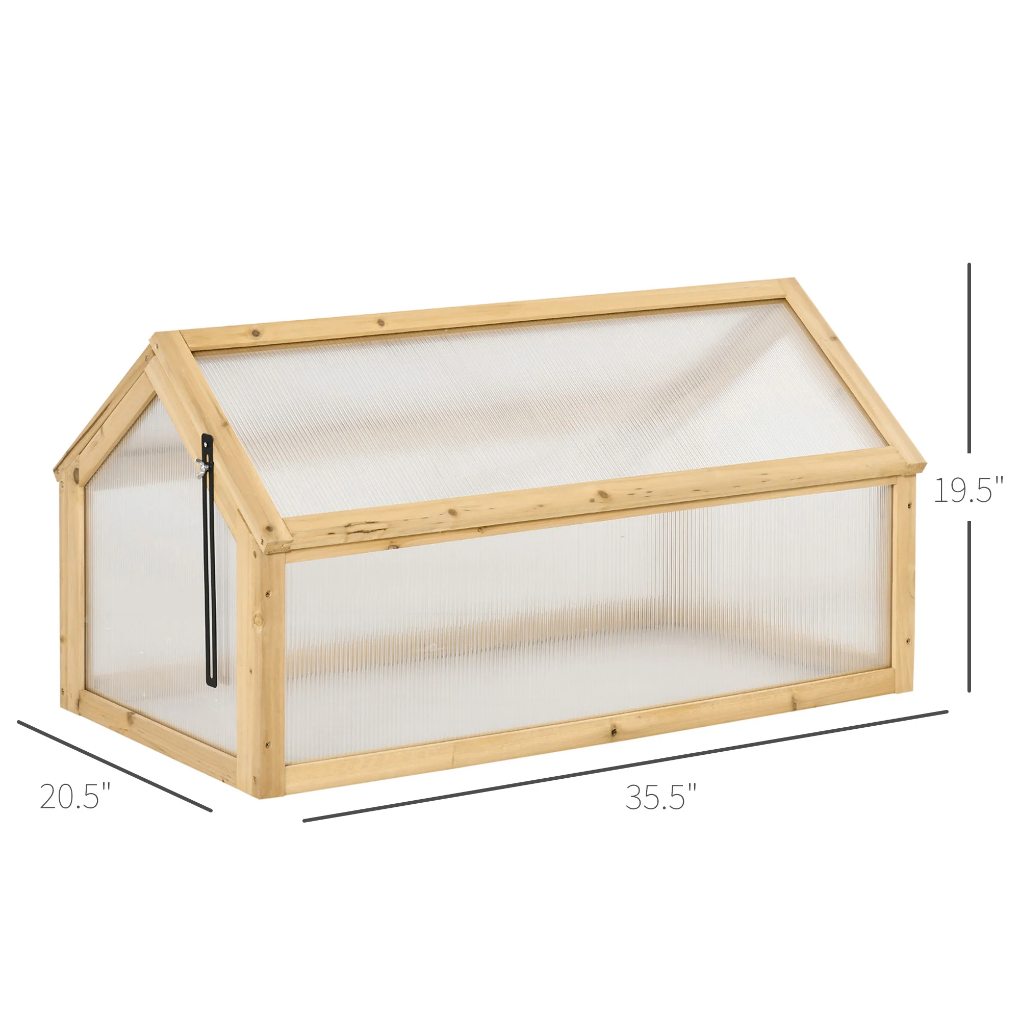NookGrow Garden Portable Raised Planter with Openable Top, 35.5" x 20.5" x 19.5", Light Brown - Image 5