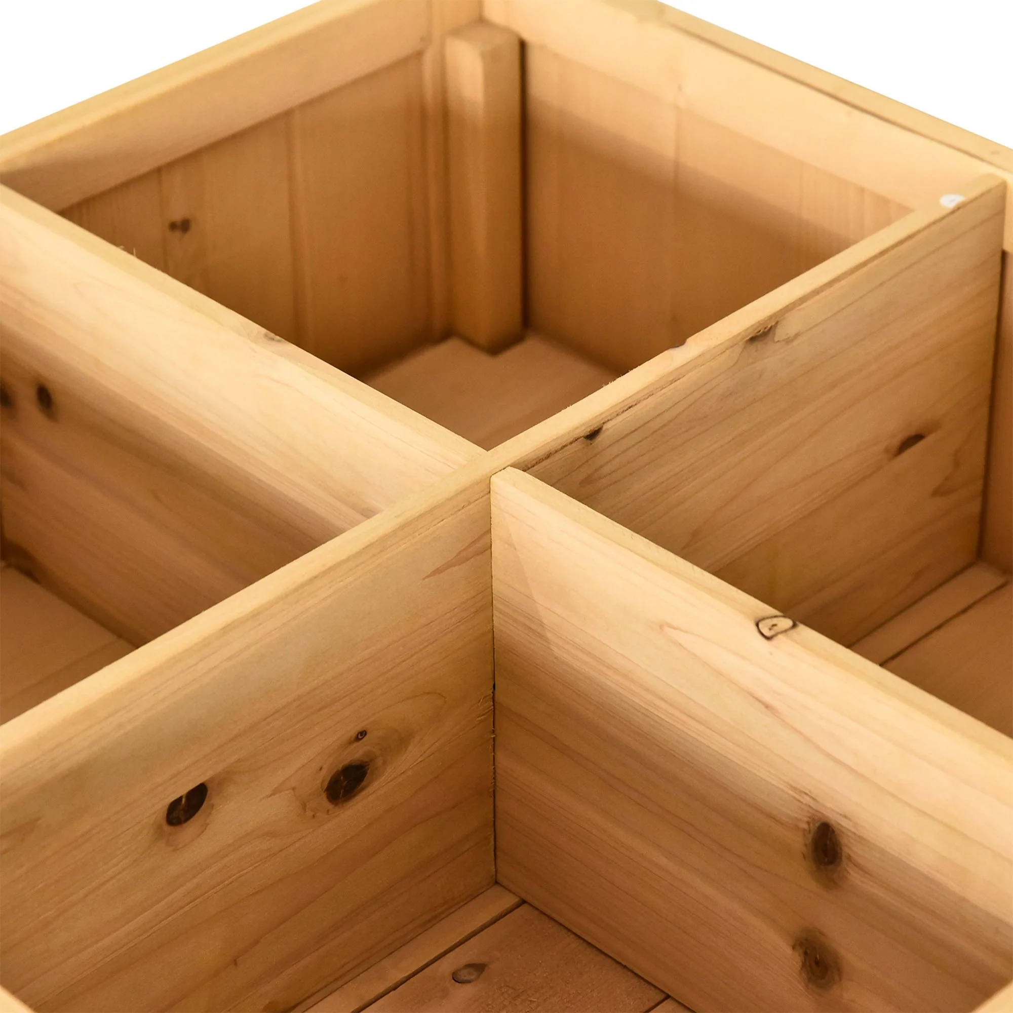 Wooden Herb Planter with 8 Pocket, Raised Bed Container Garden Planter Boxes, Natural - Image 11