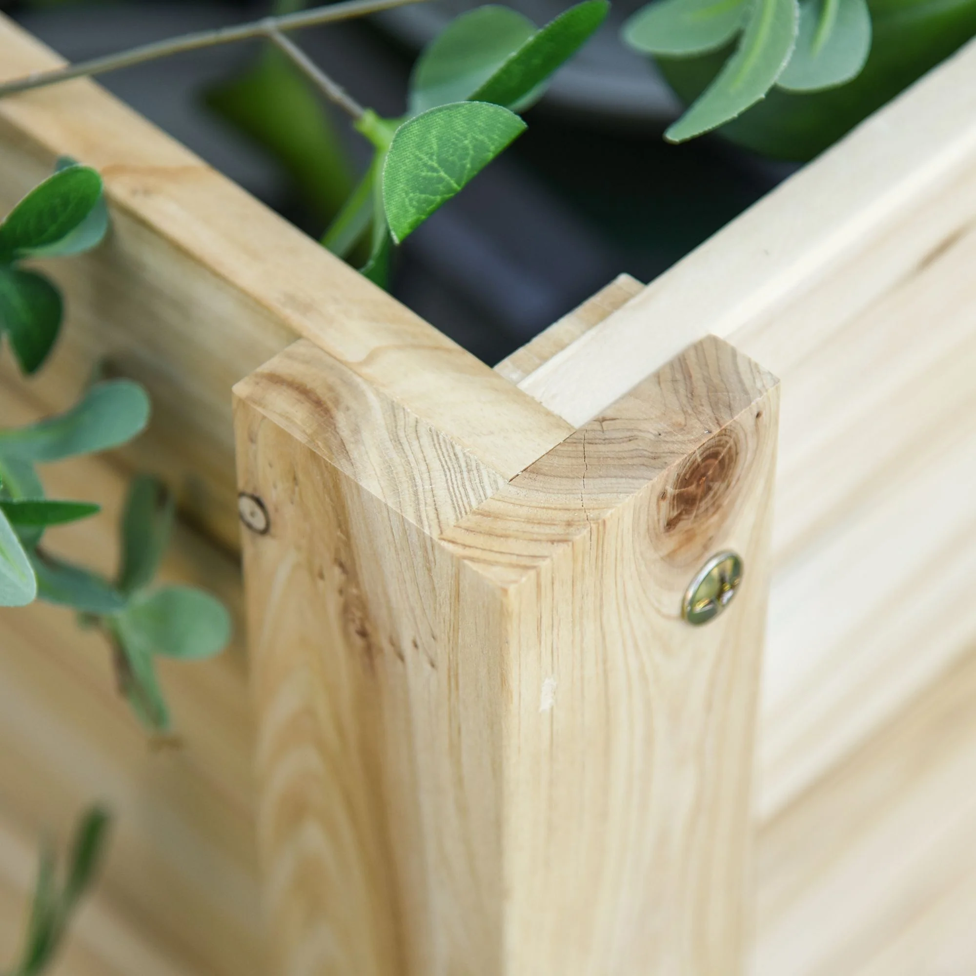 40" x 16" x 33" Wooden Raised Garden Bed with Storage Shelf, Natural - Image 10