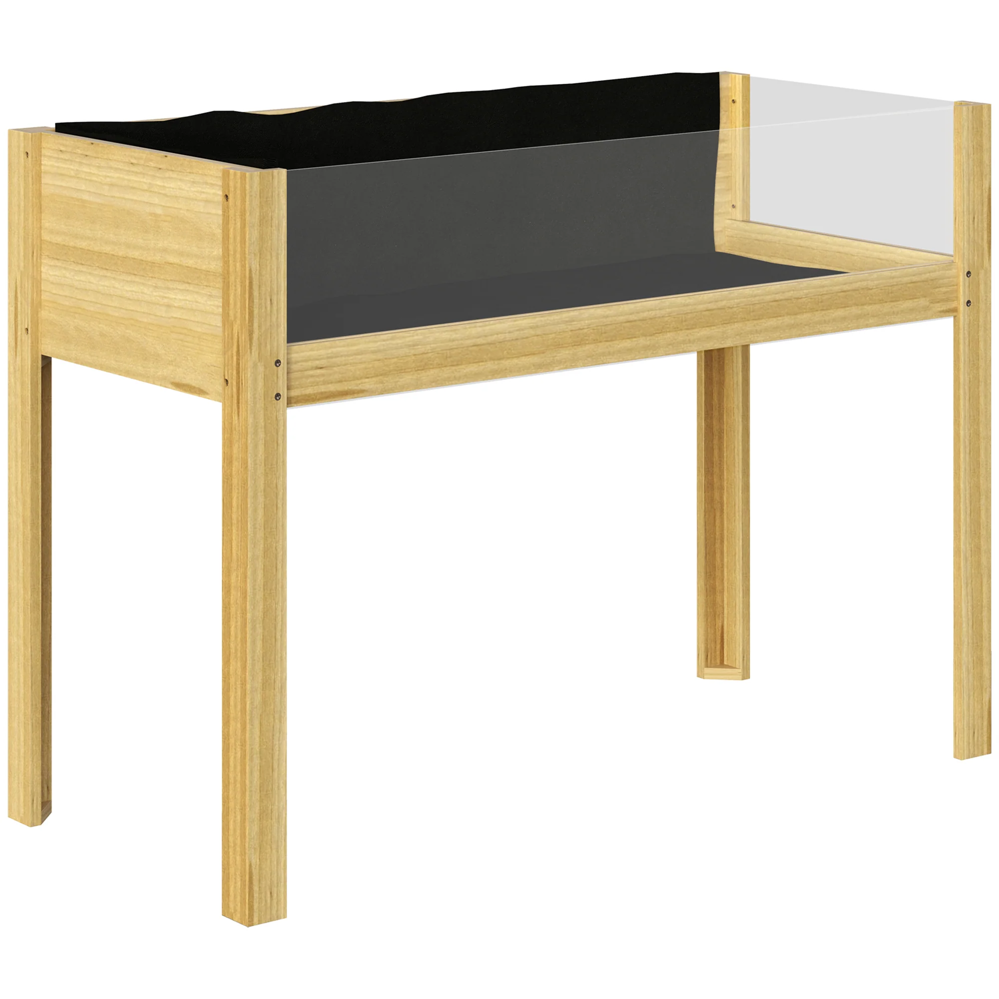 43.3" x 19.7" x 31.5" Wooden Raised Garden Bed with Acrylic Panels and Drainage Holes - Image 12