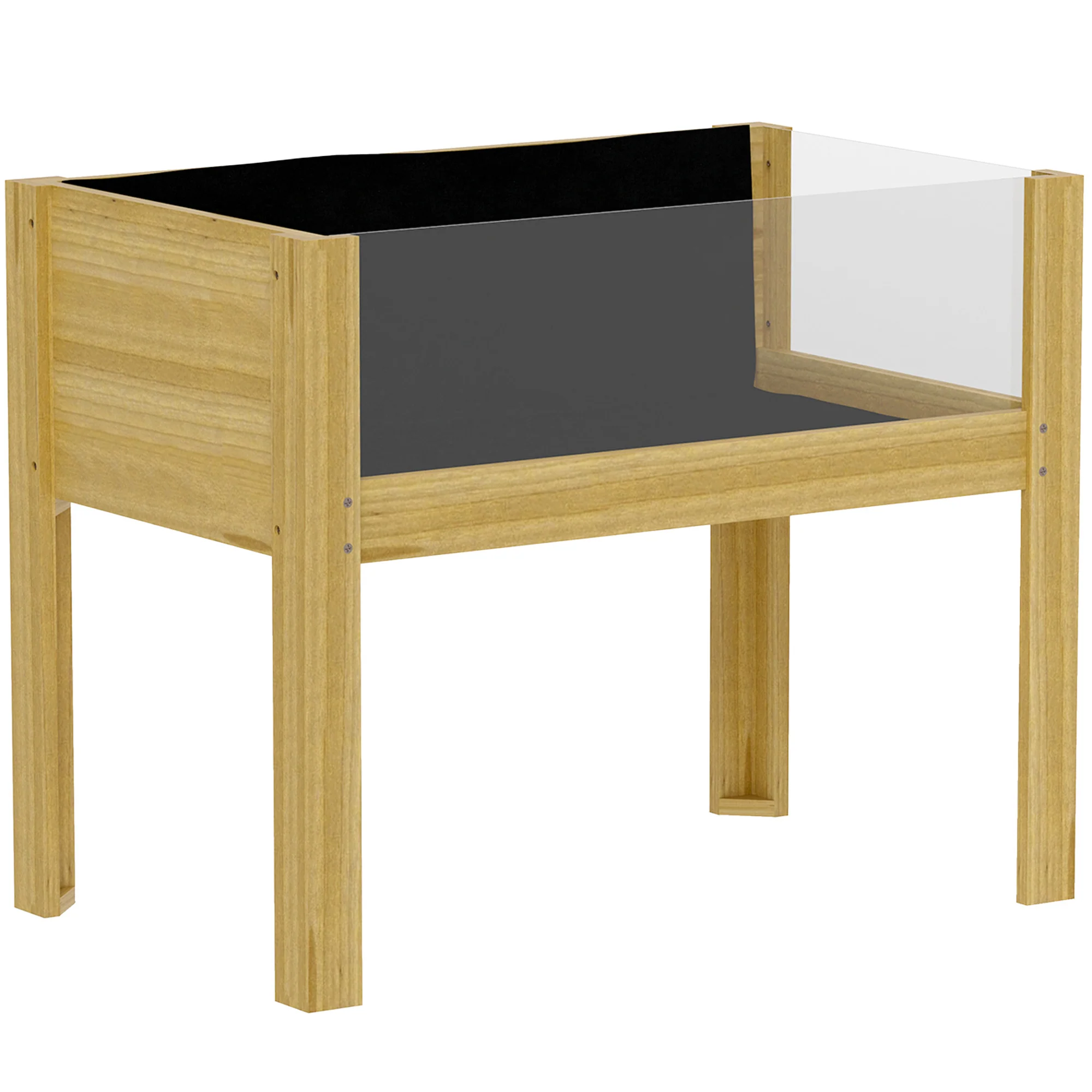 29.5" x 18.1" x 23.8" Wooden Raised Garden Bed with Acrylic Panels and Drainage Holes - Image 12