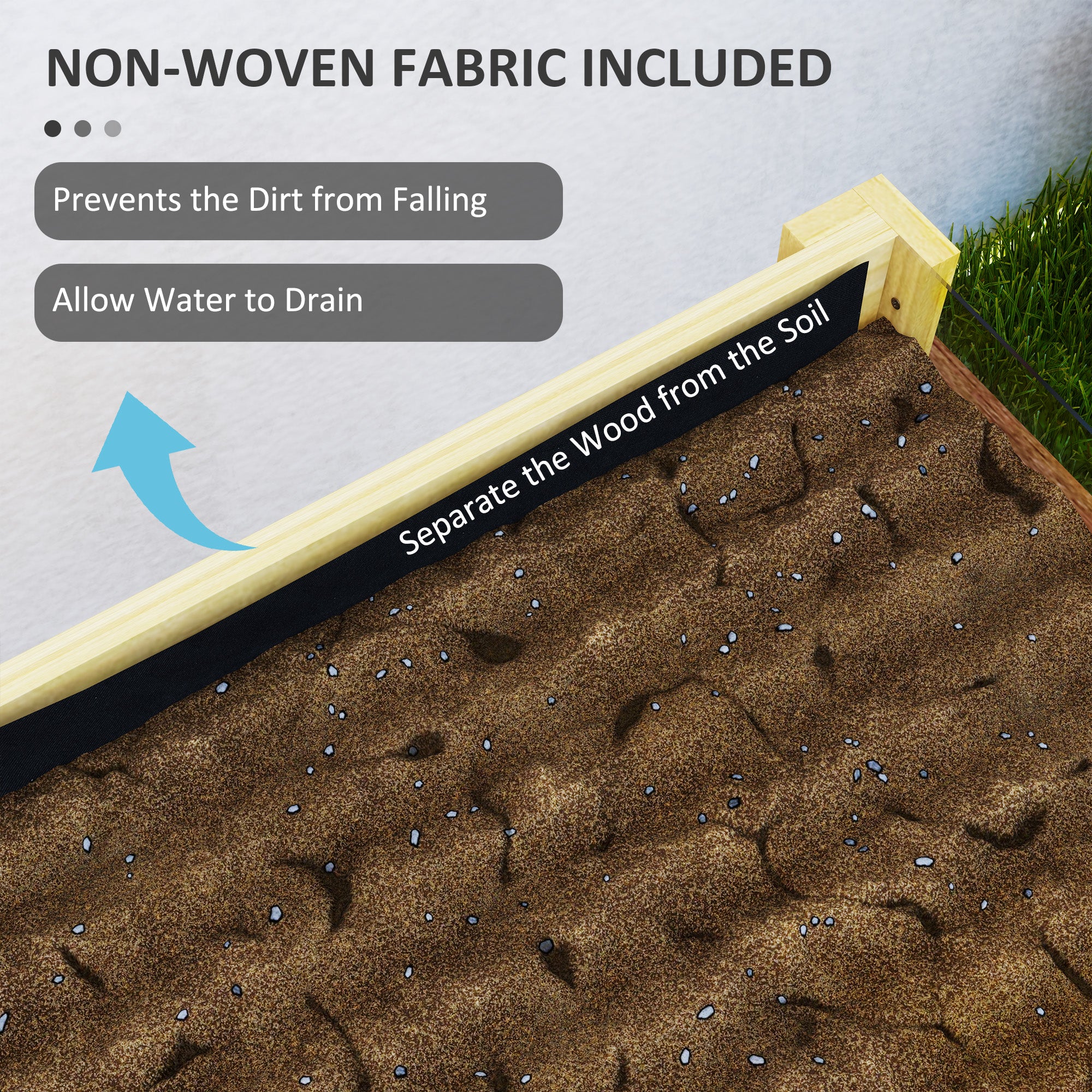 29.5" x 18.1" x 23.8" Wooden Raised Garden Bed with Acrylic Panels and Drainage Holes - Image 9