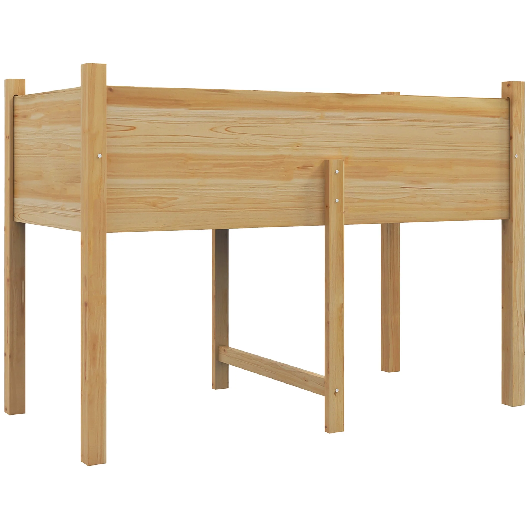 Wooden Raised Garden Bed with Liner & Drain Holes, 45.3"x21.7"x31.5", Natural - Image 12
