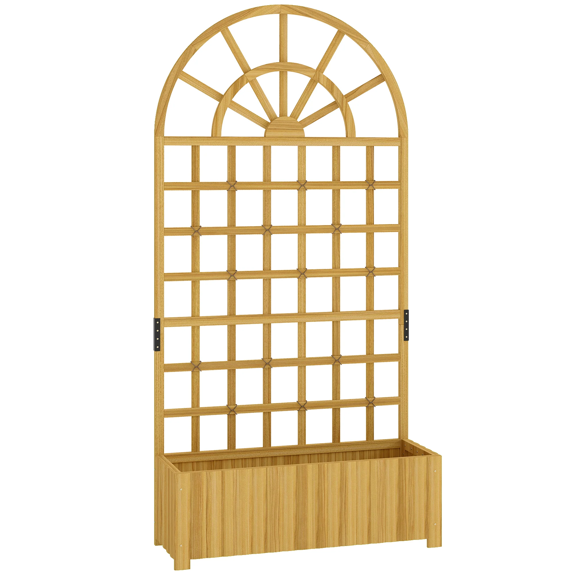 Wooden Raised Planter with Trellis, 90 x 30 x 180 cm - Image 12