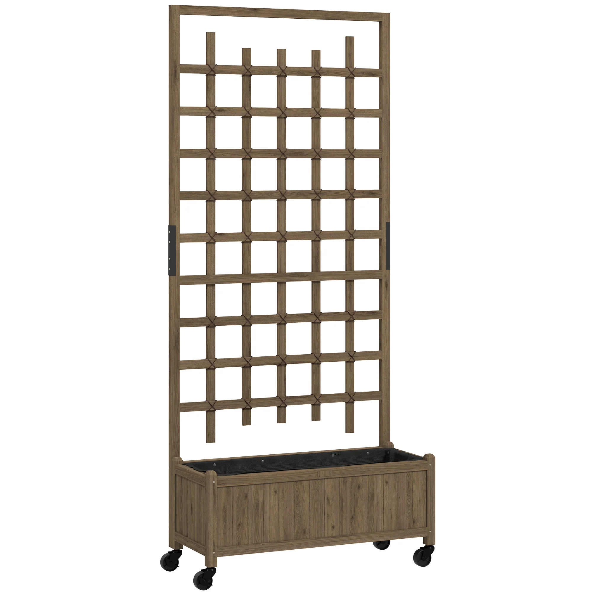 Wooden Trellis Planter, Privacy Screen Planter Box to Grow Vegetables, Herbs and Flowers , Brown - Image 12