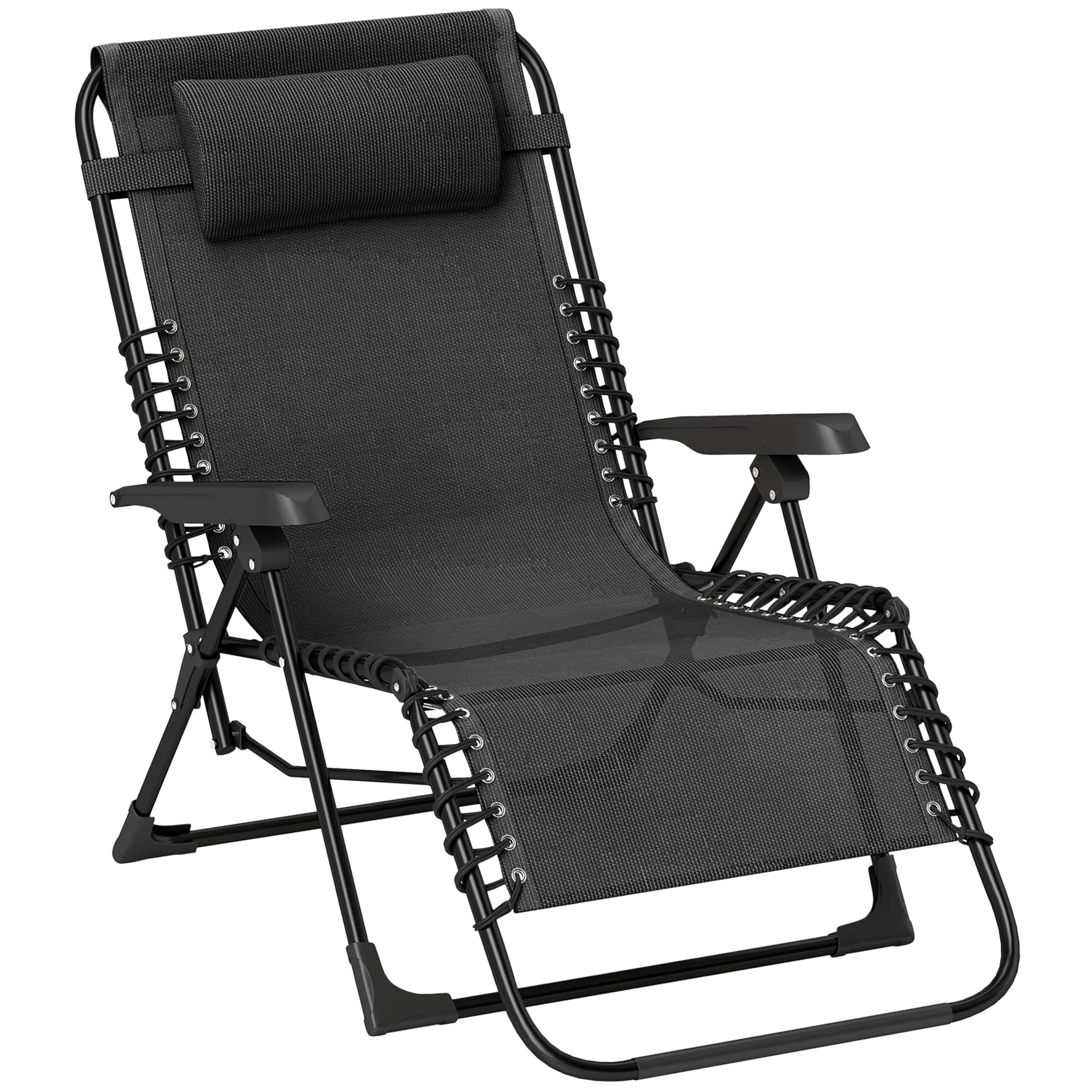 Zero Gravity Chair with 5-Position Backrest and Headrest, Black - Image 12