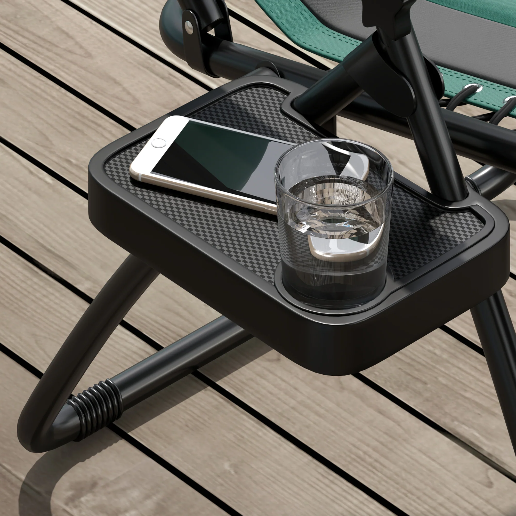 Zero Gravity Folding Reclining Chair w/ Padded Seat, Headrest & Cupholder, Green - Image 11